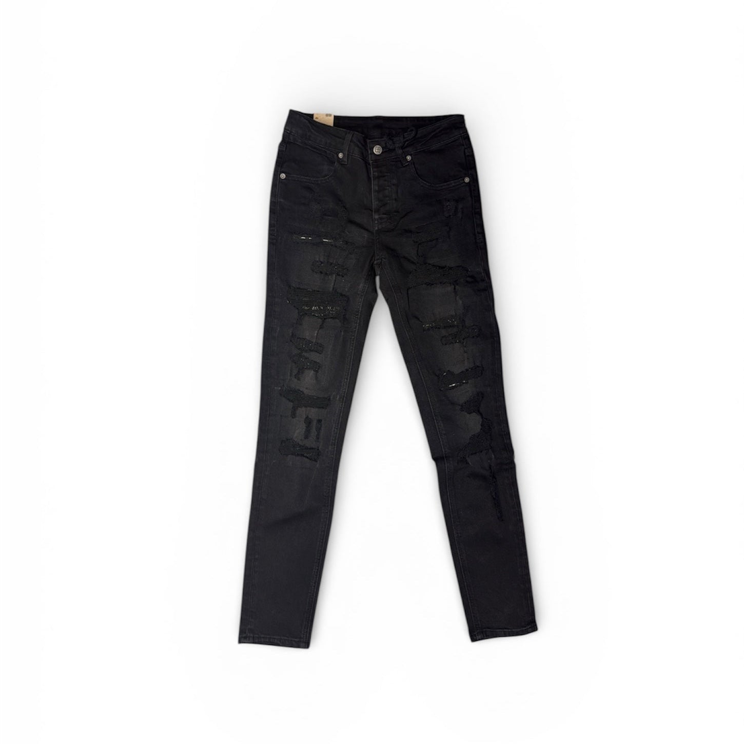 KSUBI Heavy Distress Black Jeans