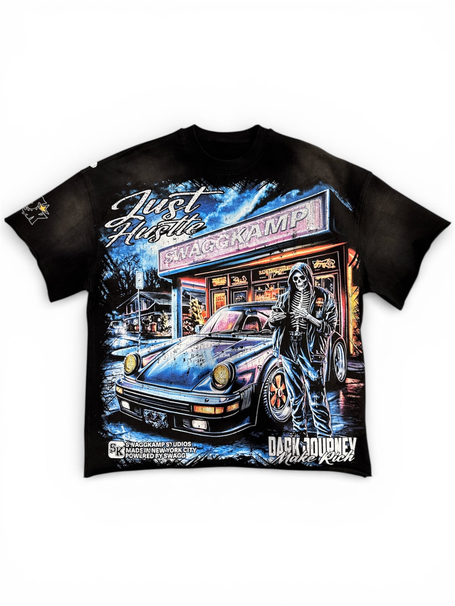 SwaggKamp "Just Hustle" Rhinestone T-Shirt