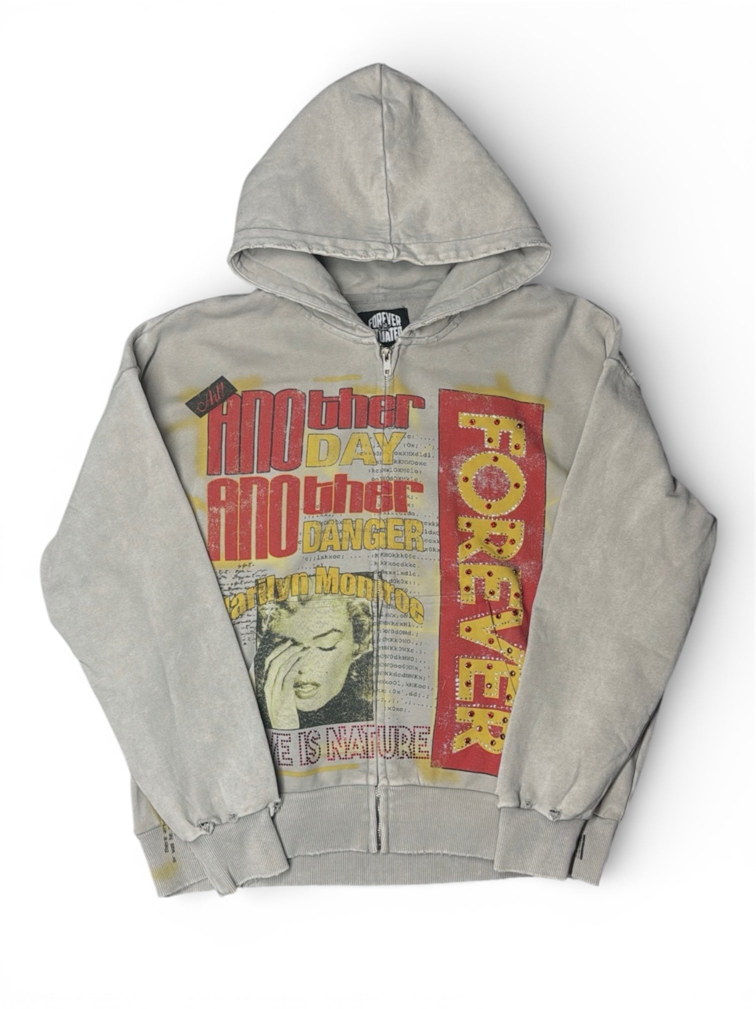 Forever Situated "Love Is Danger" Zip-Up Hoodie