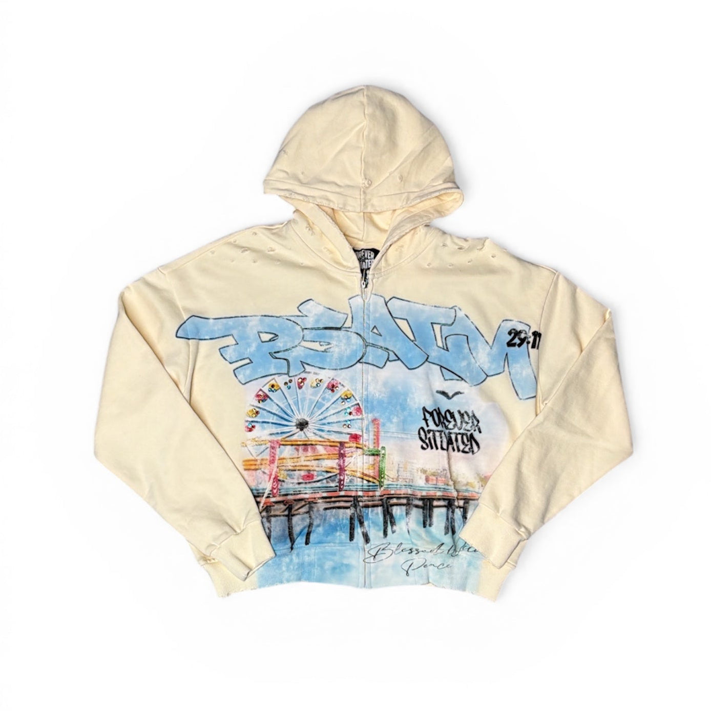 Forever Situated Psalm Cream Zip-Up Hoodie (Copy)