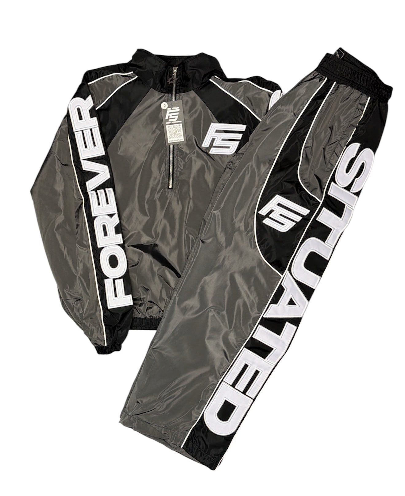 Forever Situated Track Suit (Black/Grey)