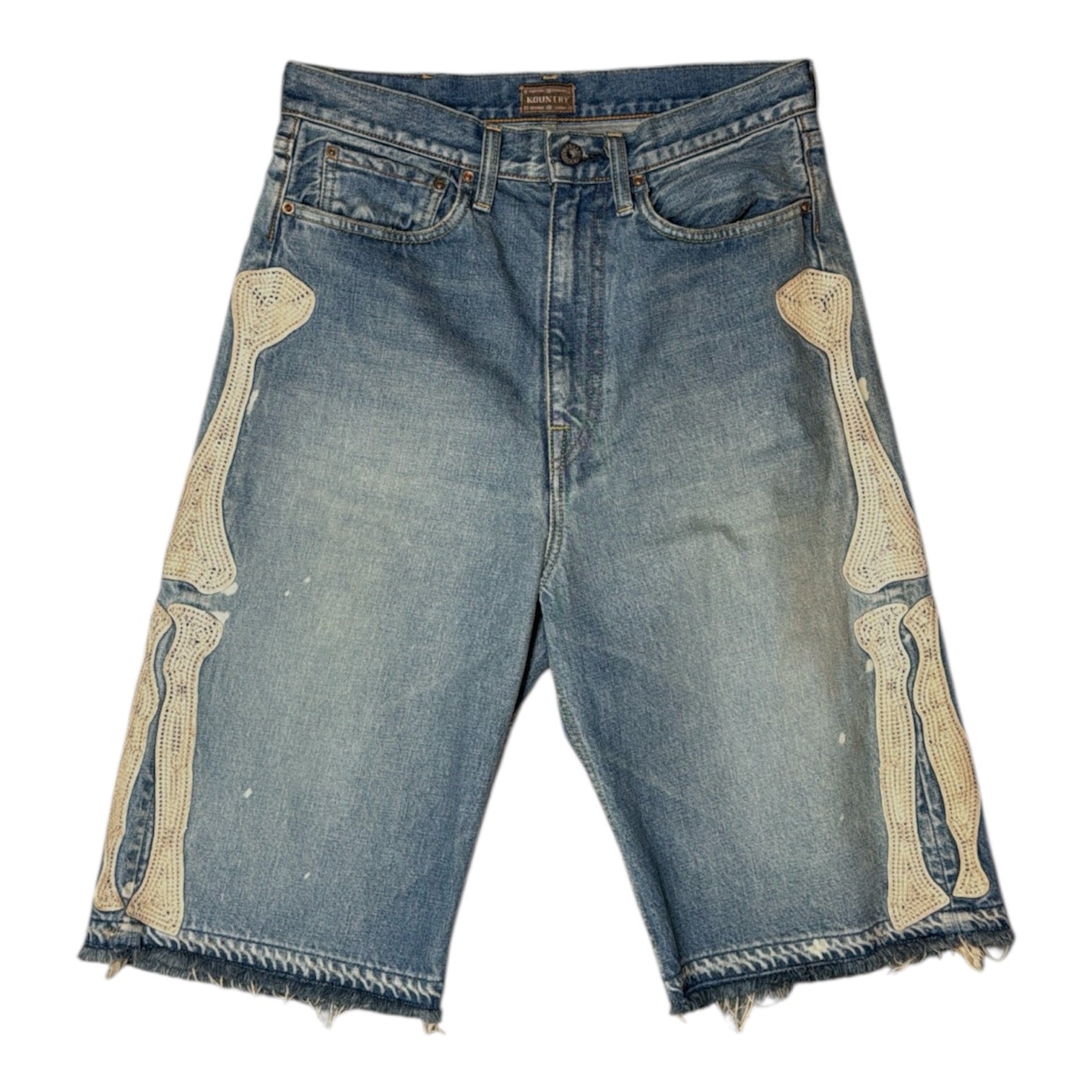 Kapital "Bone" Blue Jean Shorts