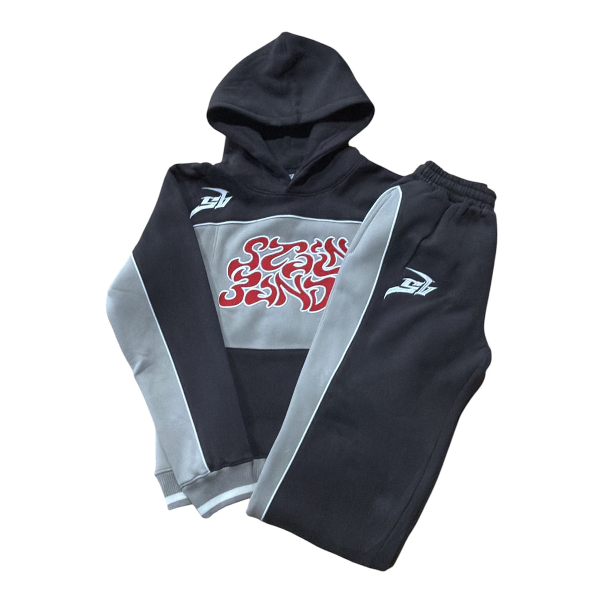 SB Studios "Panel" Grey/Red Full Sweatsuit