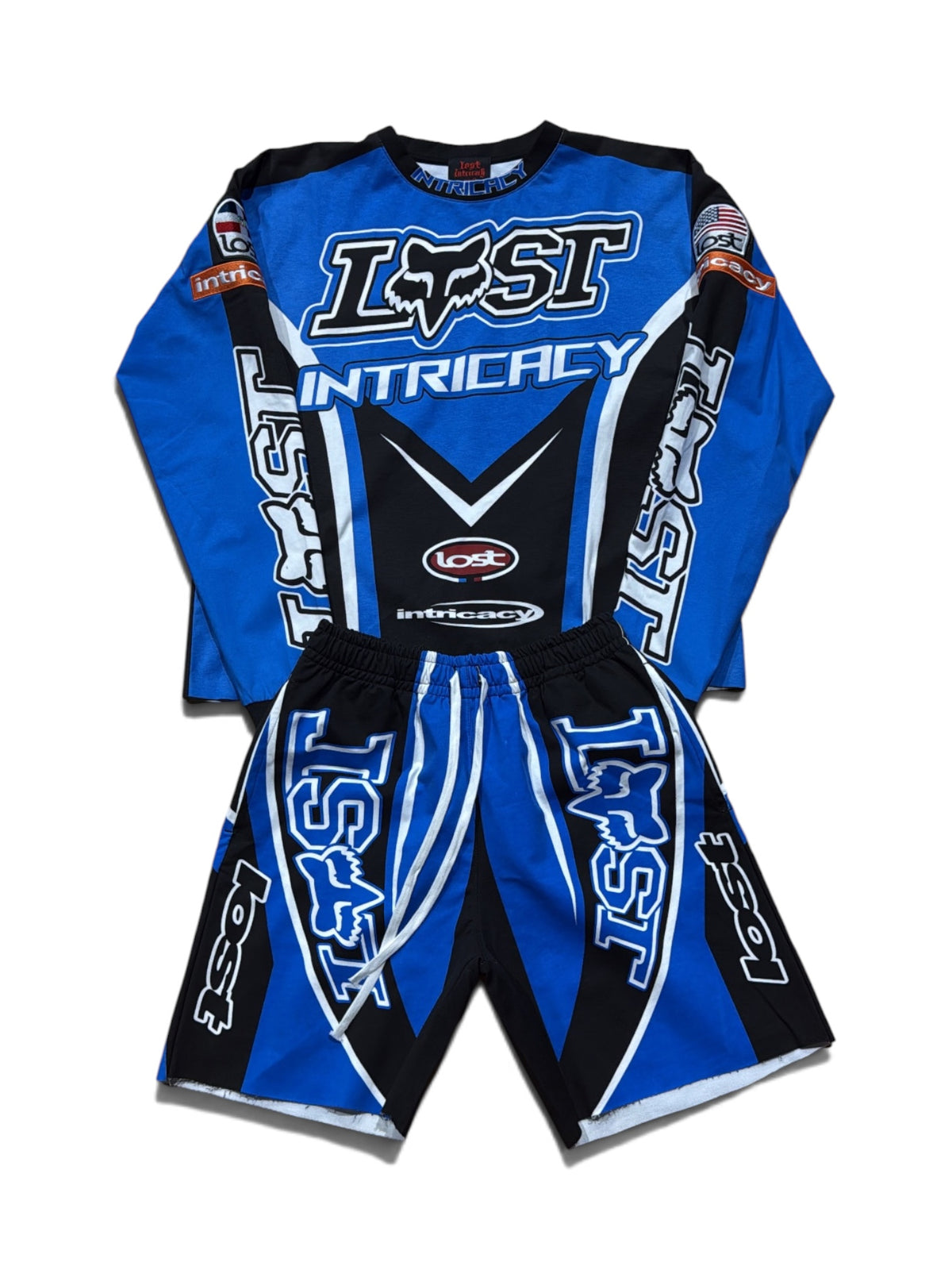 Lost Intricacy "Motocross" Blue/Black Long Sleeve & Shorts Full Set (Copy)