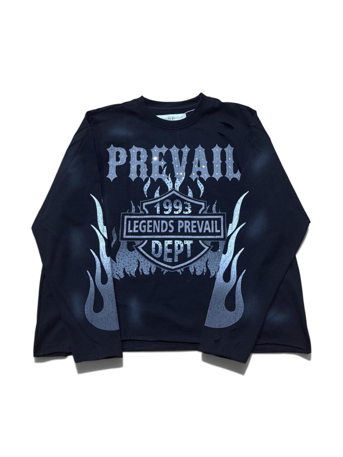 Legends Prevail "Motor Flame" Black Long Sleeve Shirt