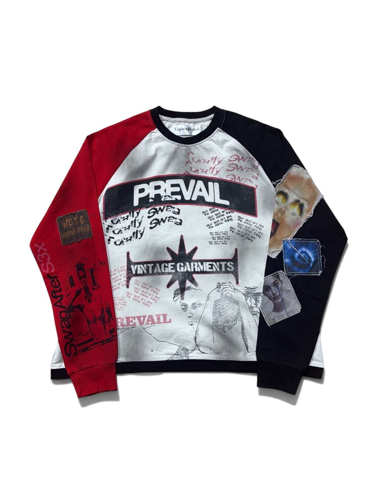 Legends Prevail "Color Block" Black/Red Long Sleeve Shirt