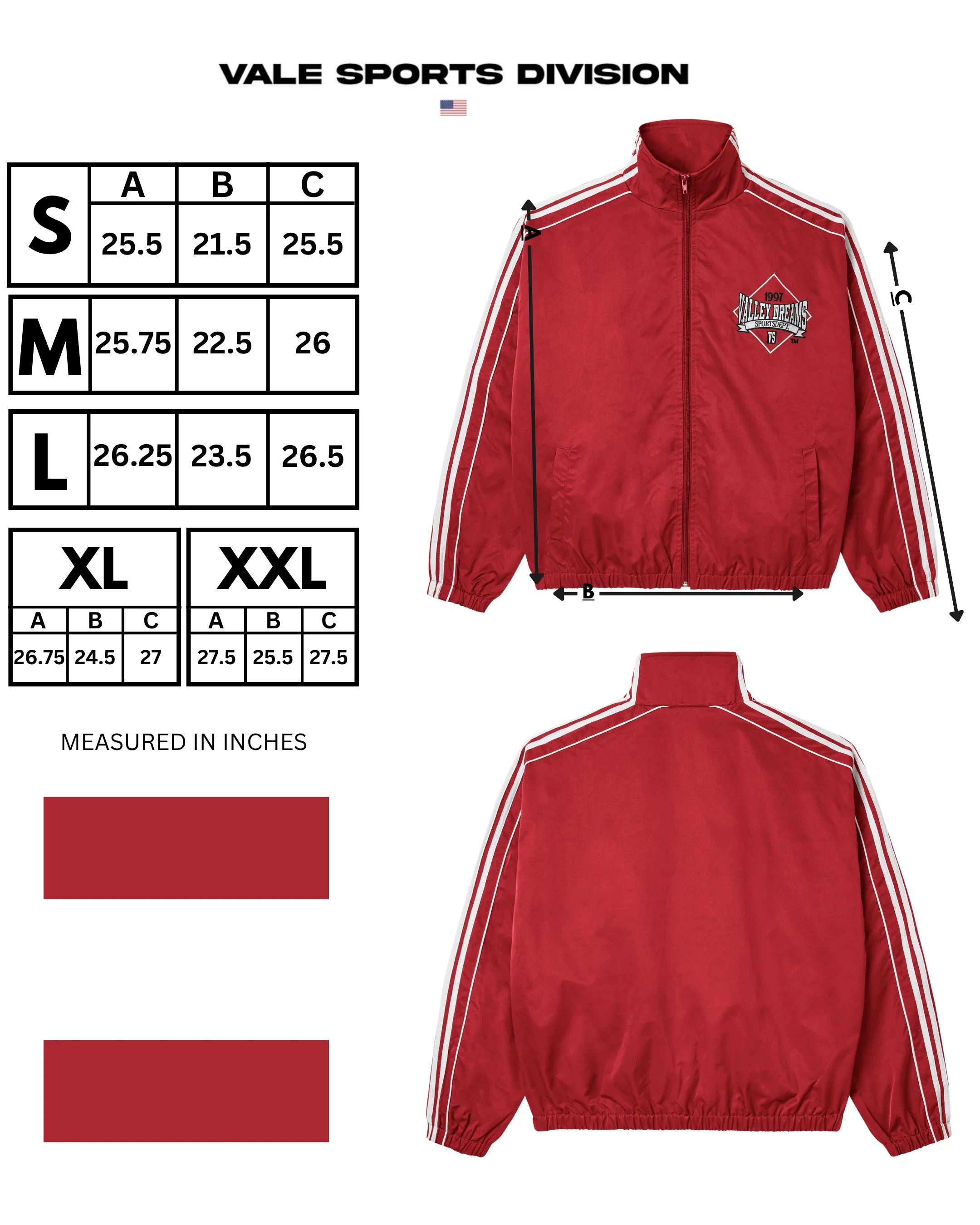 Vale "Stripe" Red Track Jacket