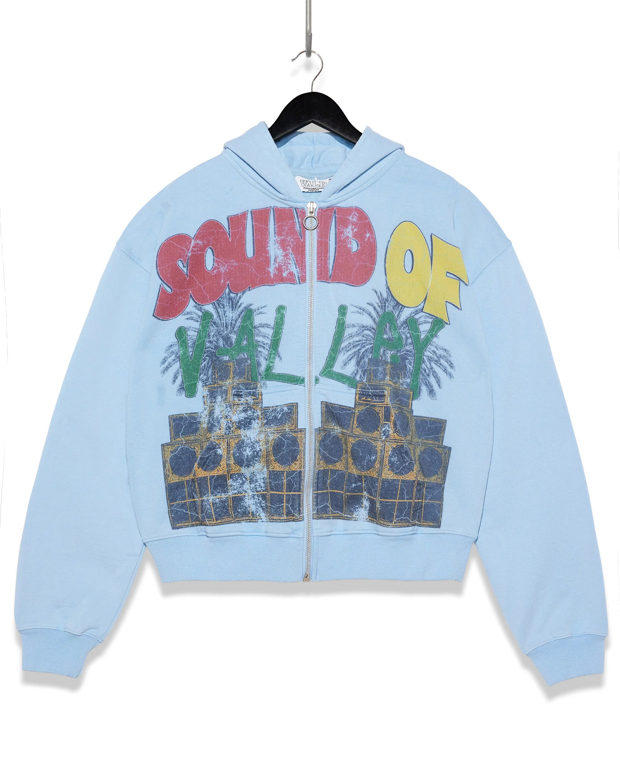 Vale "Sound" Sky Blue Zip Up Hoodie