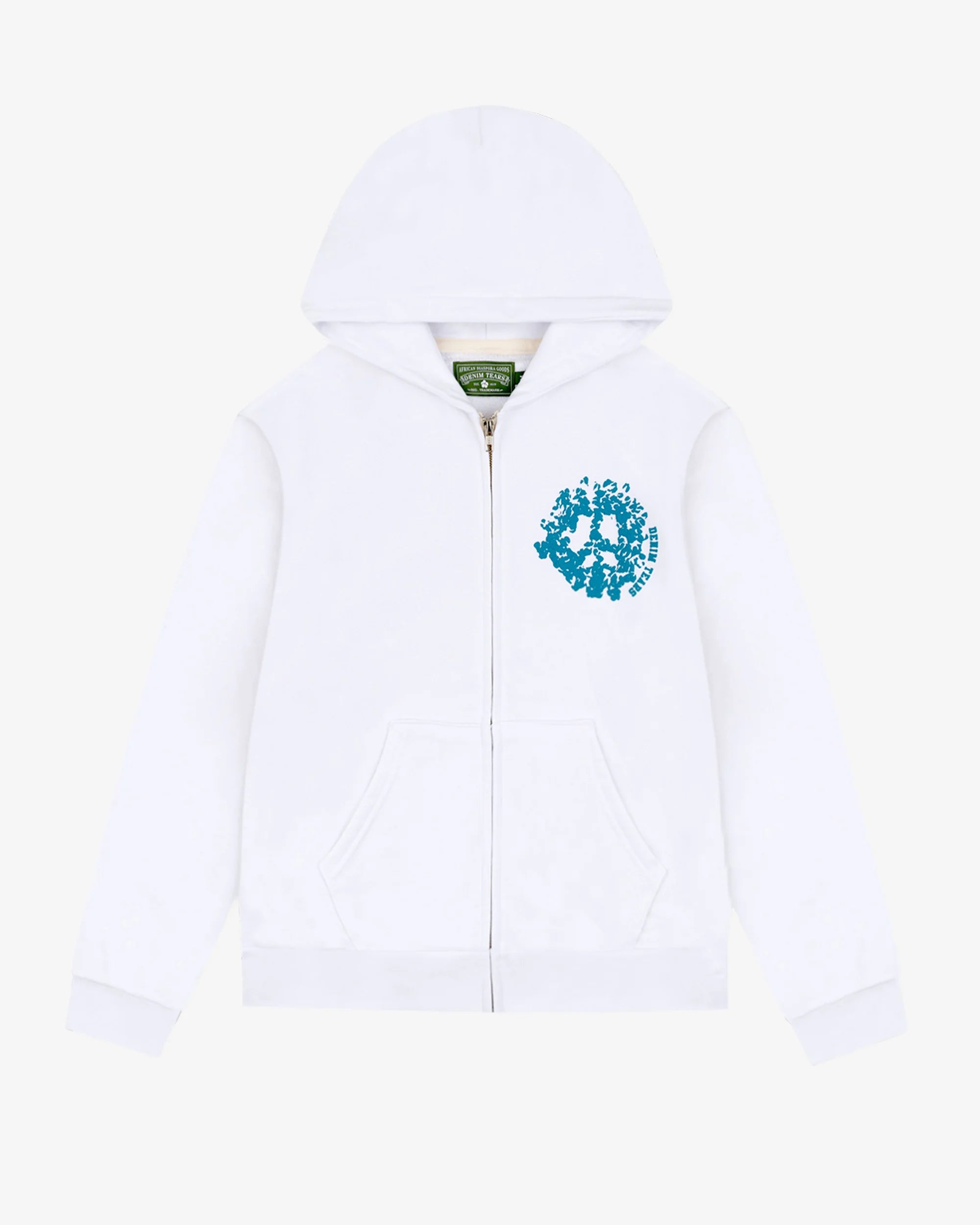 Denim Tears University White Zip-Up Hoodie