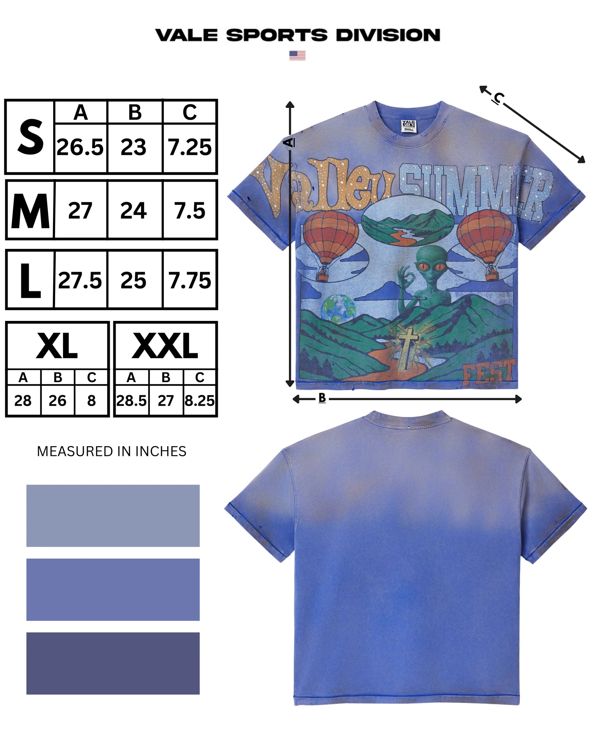 Vale "Summer Slam" Blue Bling T-Shirt