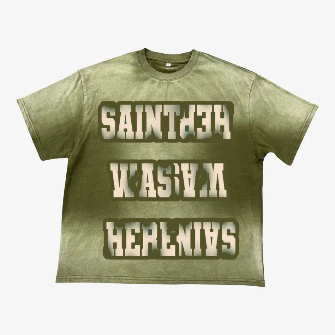 Saint Vanity "Was Here" Army Green T-Shirt