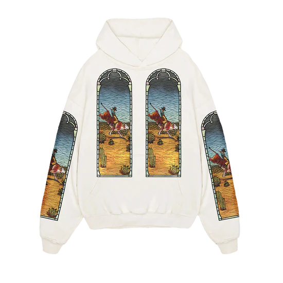 Who Decides War x EST Gee "Stained Glass" Cream Hoodie