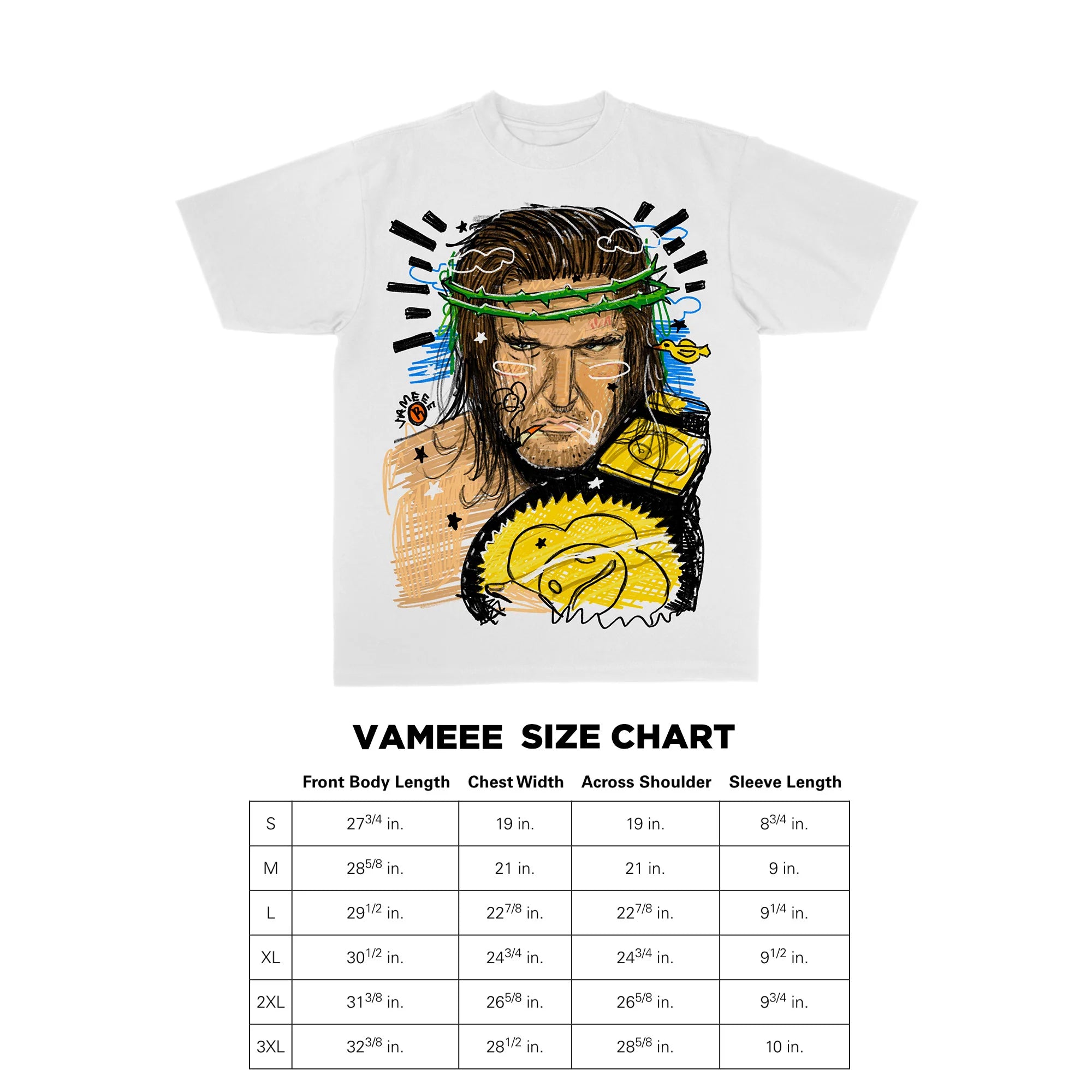 Vxmeee "Triple H Maneee" White T-Shirt