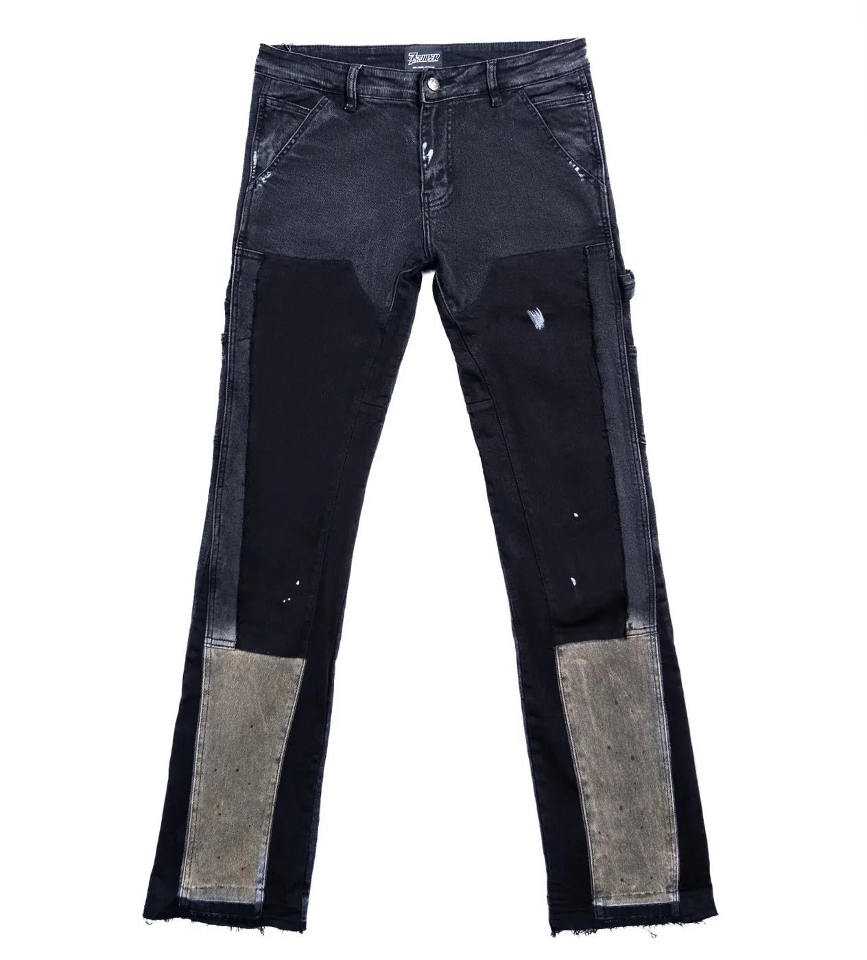 Triple 7s X Sniper Gang Black Flared Denim