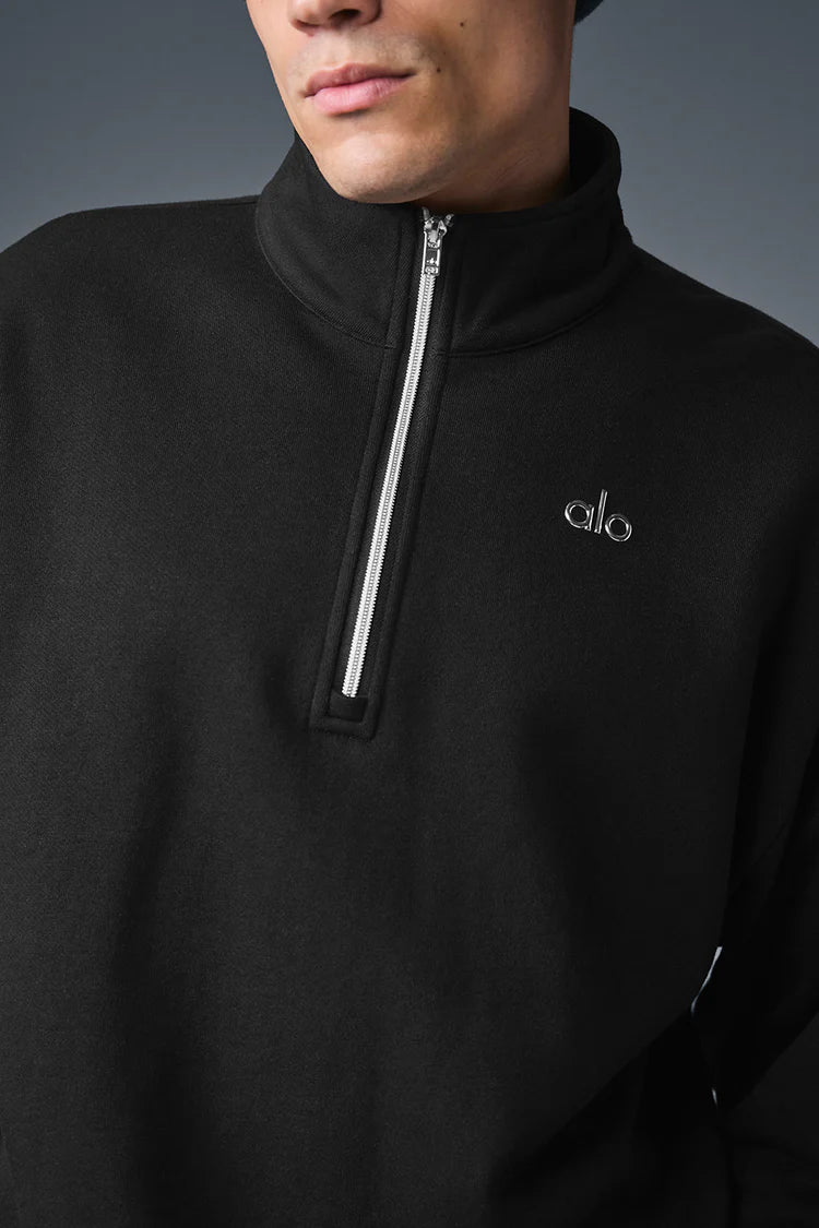 ALO "Quarter Zip" Black 1/4 Zip Pullover