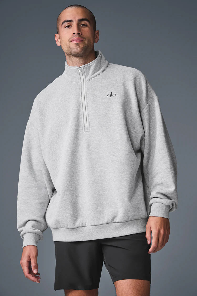 ALO "Quarter Zip" Grey 1/4 Zip Pullover