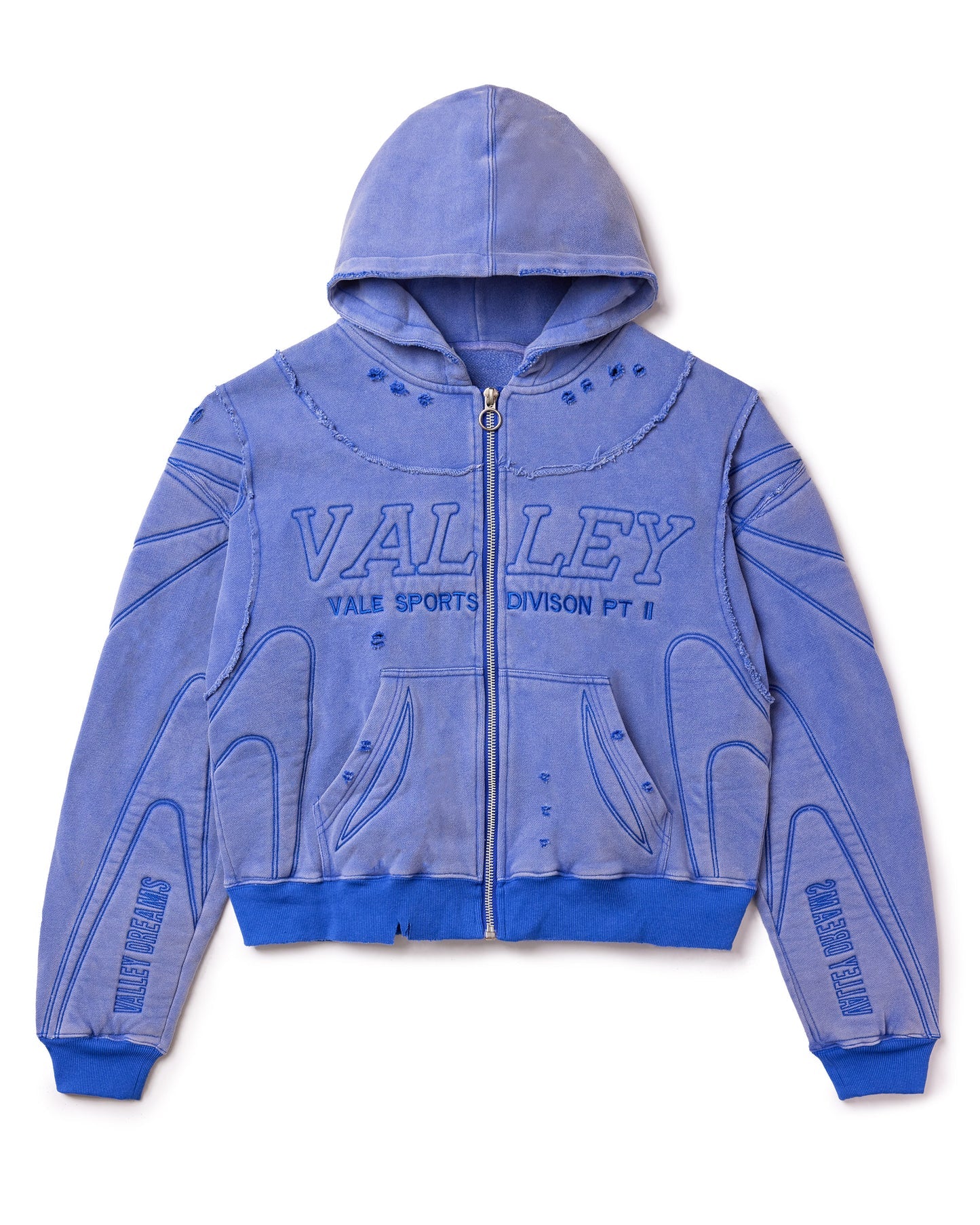 Vale "Armored" Blue Zip-Up Hoodie