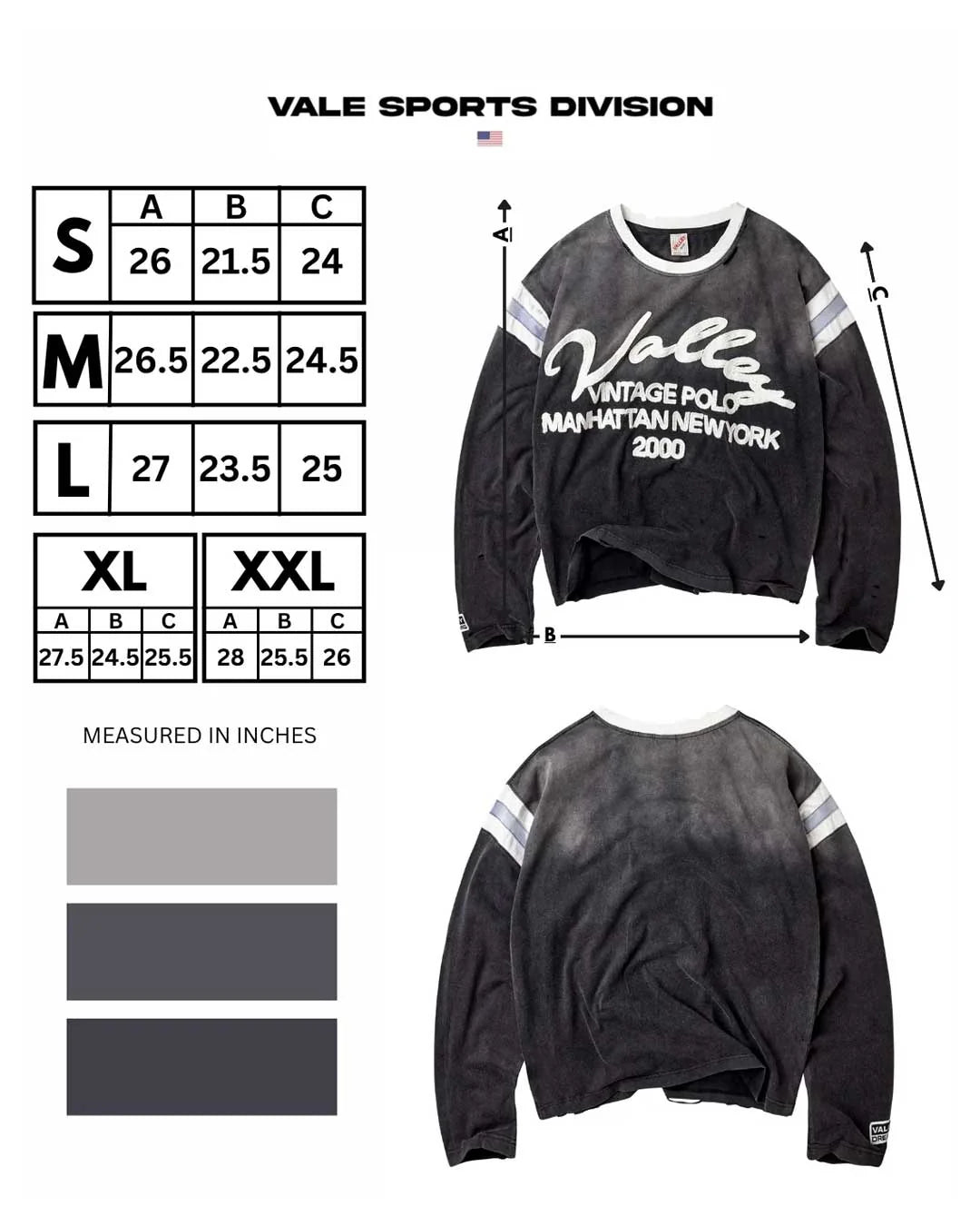 Vale "Vintage Black" Long Sleeve