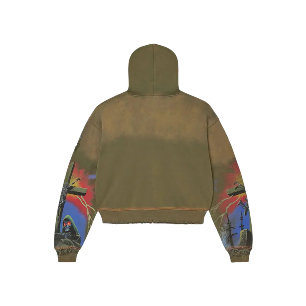 Vale "Damned Big" Olive Zip-Up Hoodie