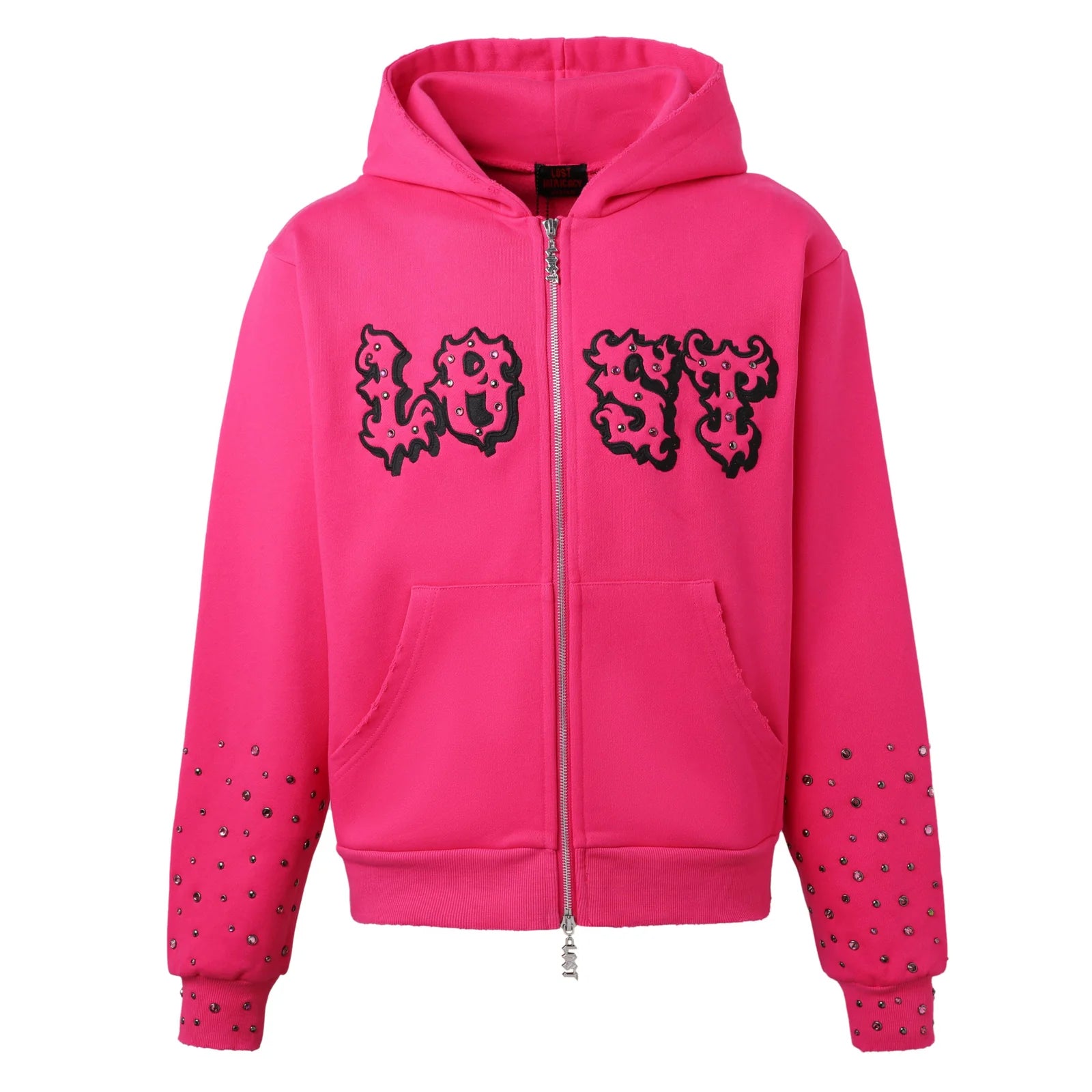 Lost Intricacy "Hot Pink Patch" Zip-Up Hoodie (Men)