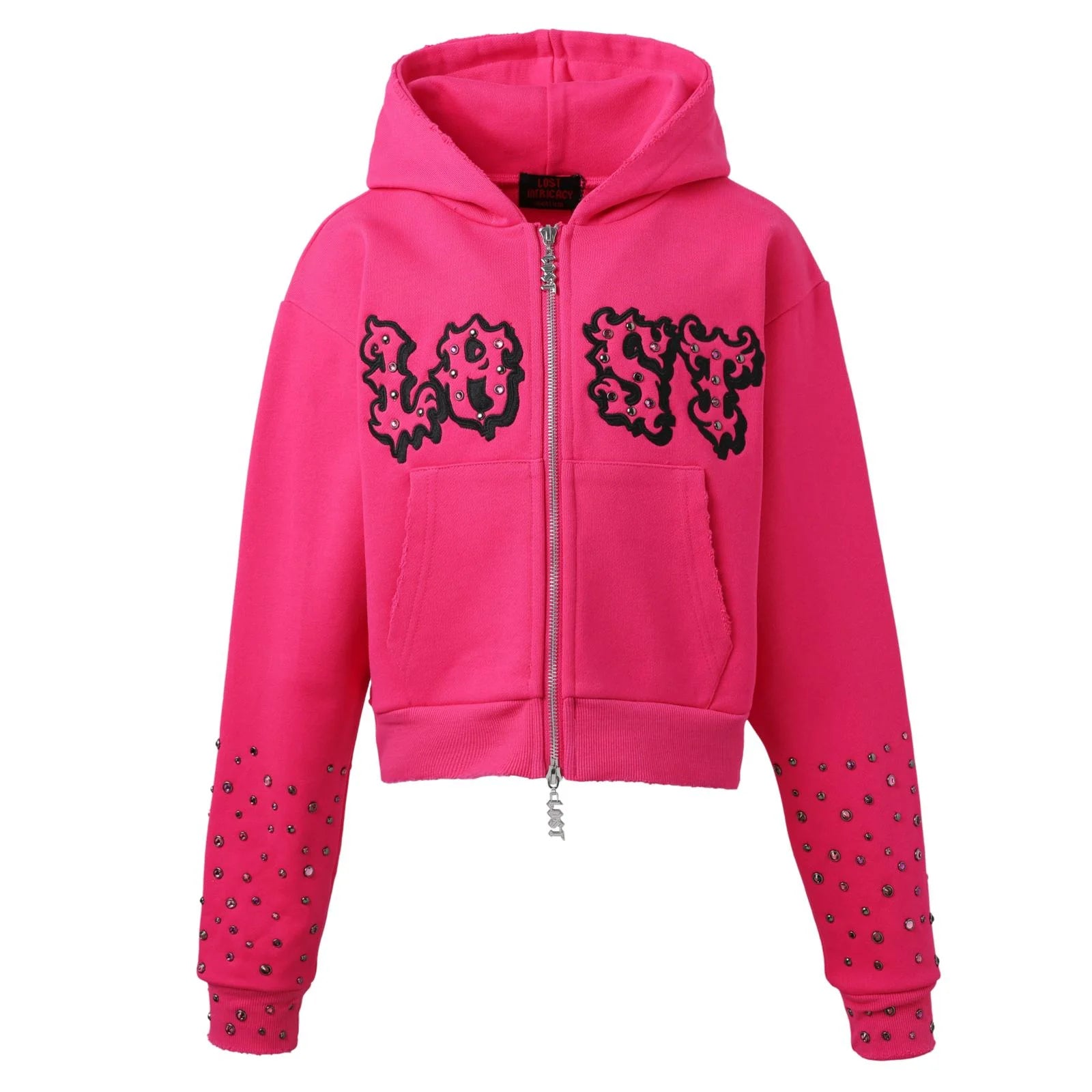 Lost Intricacy "Hot Pink Patch" Zip-Up Hoodie (Women)