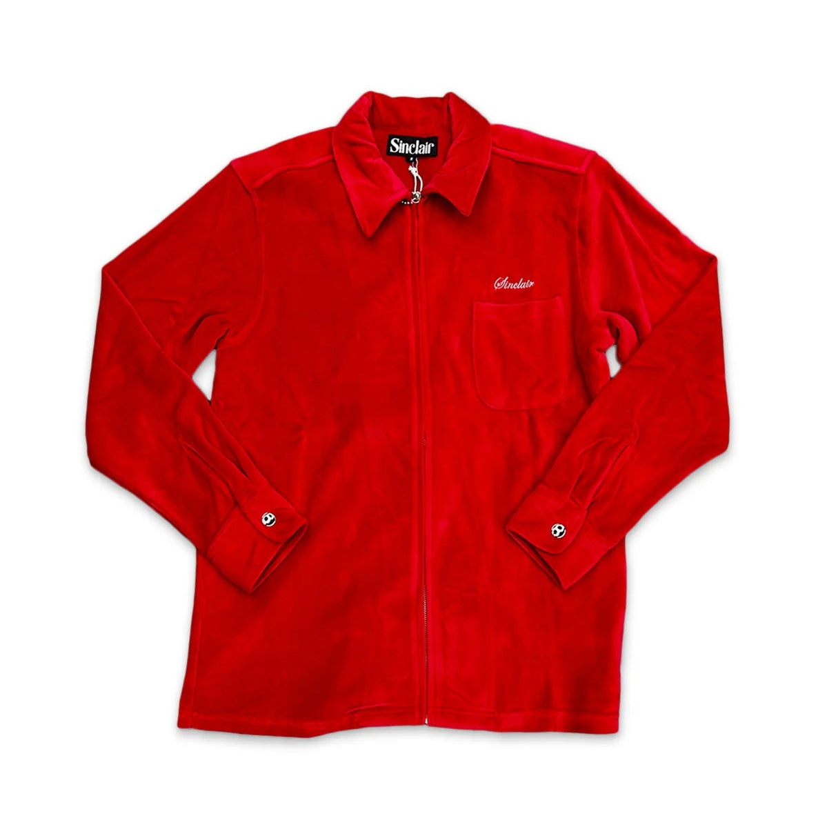 Sinclair Velour Zip Shirt (Red)