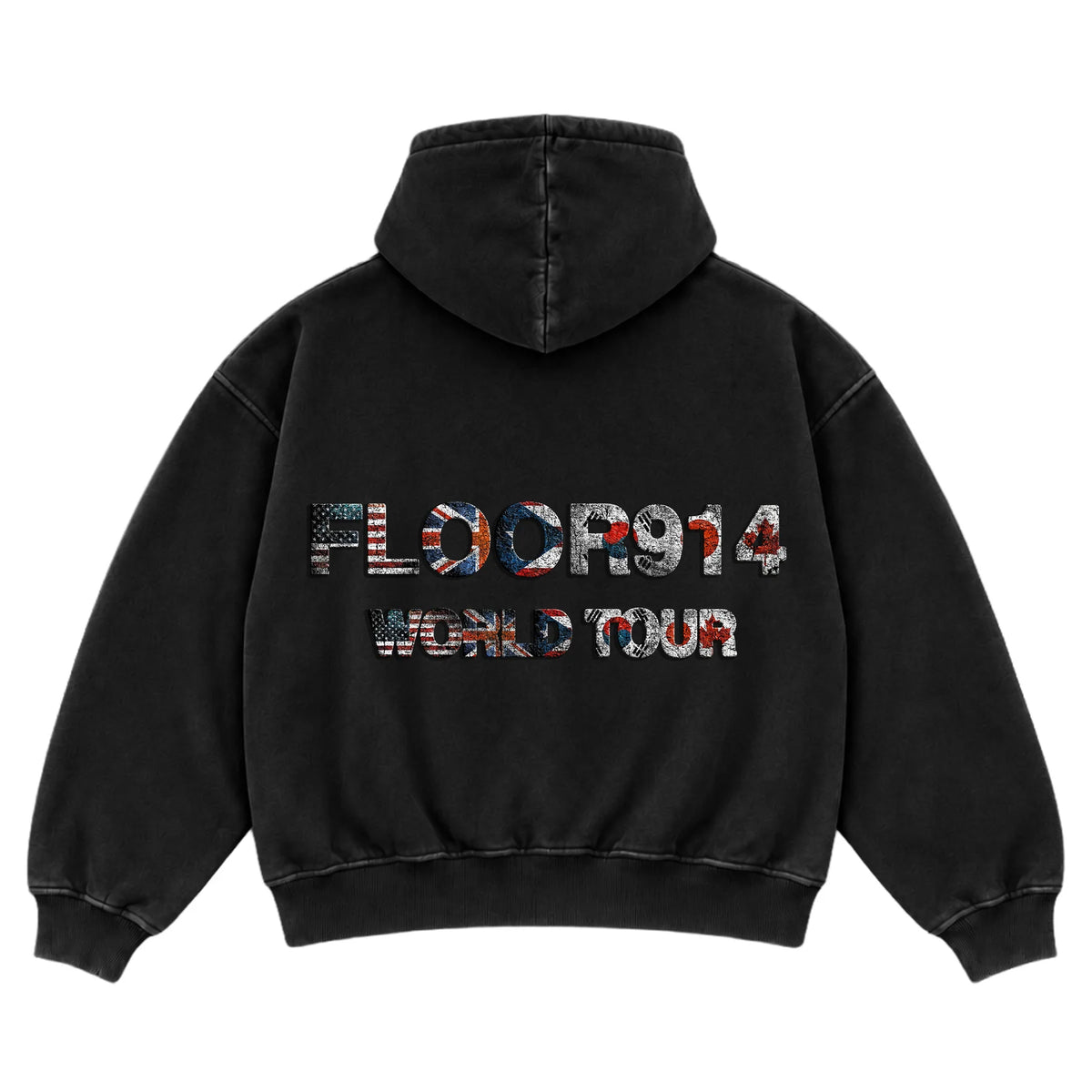 FLR 914 "Flags" Black/Colored Zip-Up Hoodie