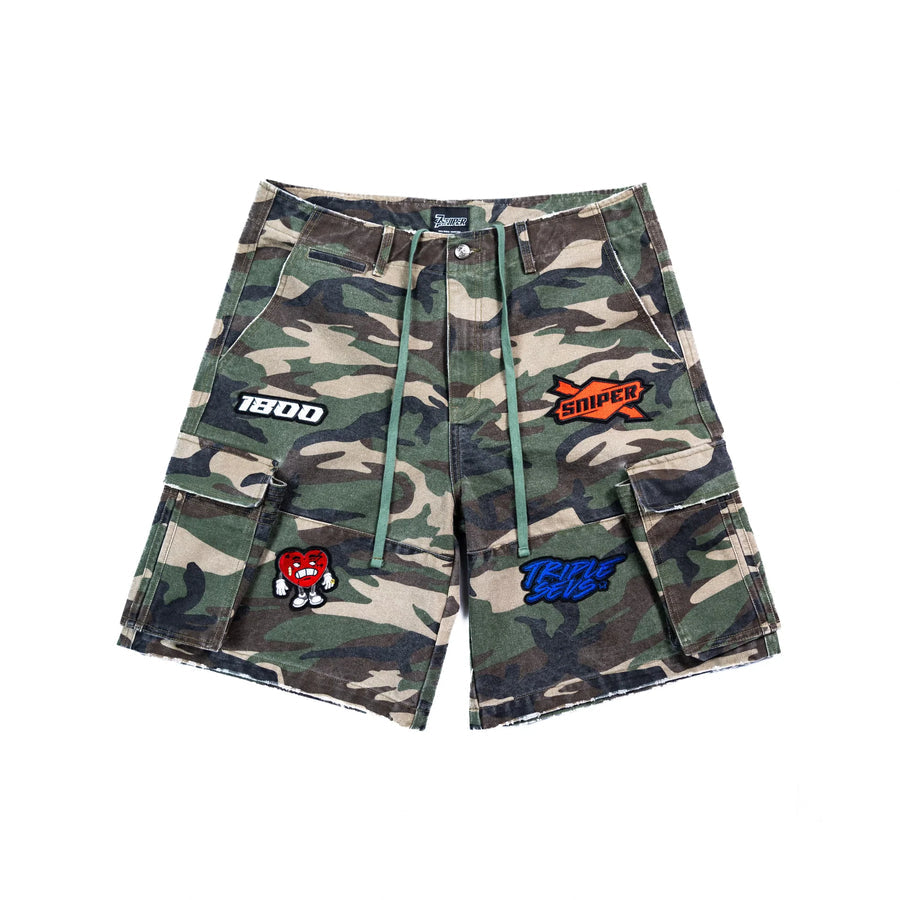 Triple 7s "Sniper" Camo Shorts