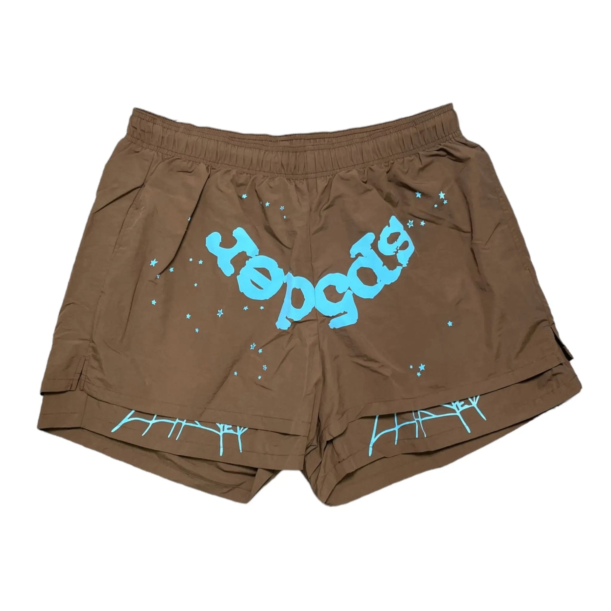 Sp5der OG Web Double Layer Brown/Blue Shorts