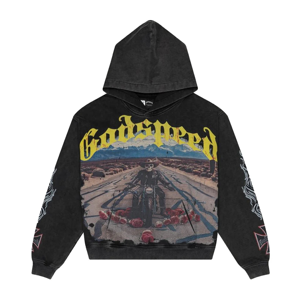 Godspeed "Long Lonely Road" Hoodie (Grey Wash)