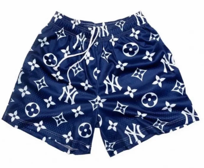 Bravest Studios "NY Yankees" Navy Mesh Shorts