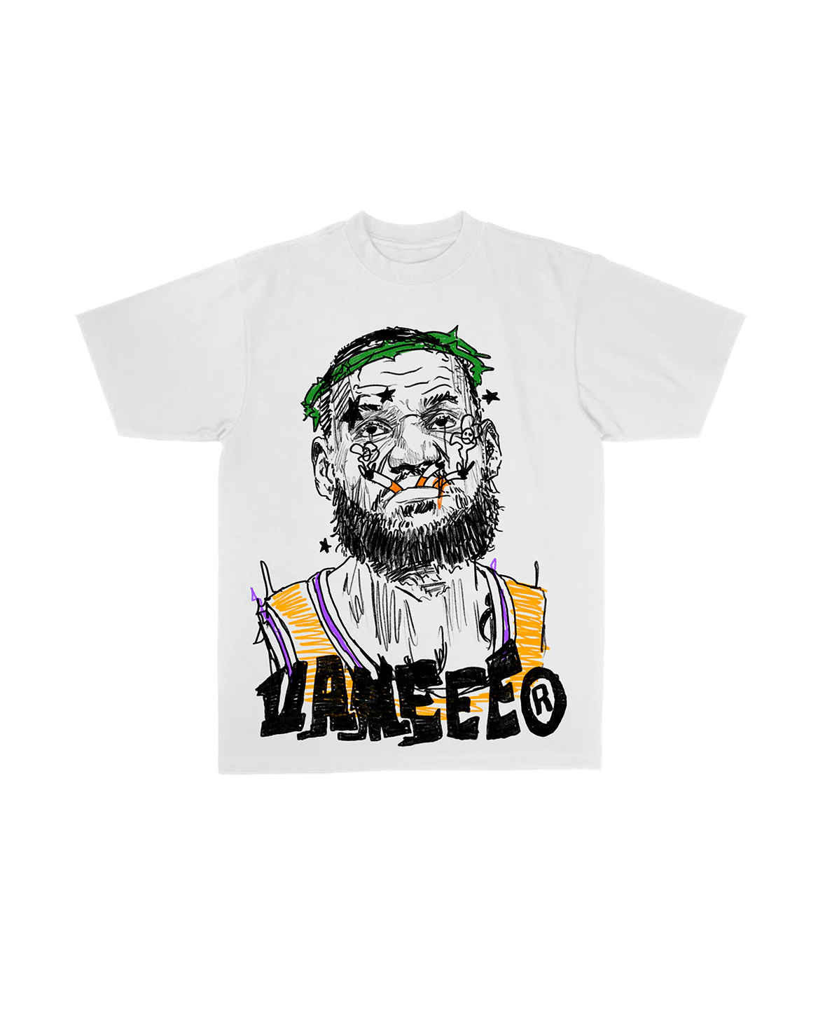 Vxmeee "LBJ Maneee" White T-Shirt