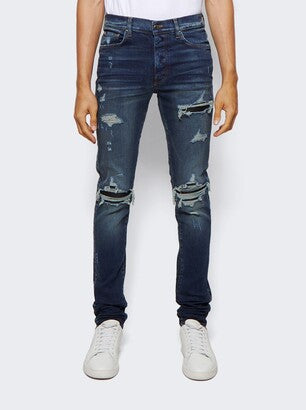 Amiri "Black Patch" Deep Indigo Jeans