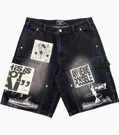 Mixed Emotions "Ai" Black Denim Shorts