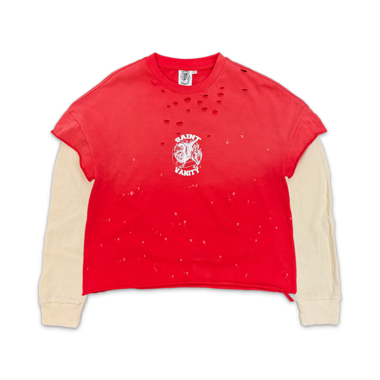Saint Vanity Cutoff Layered Thermal Long Sleeve (Red)