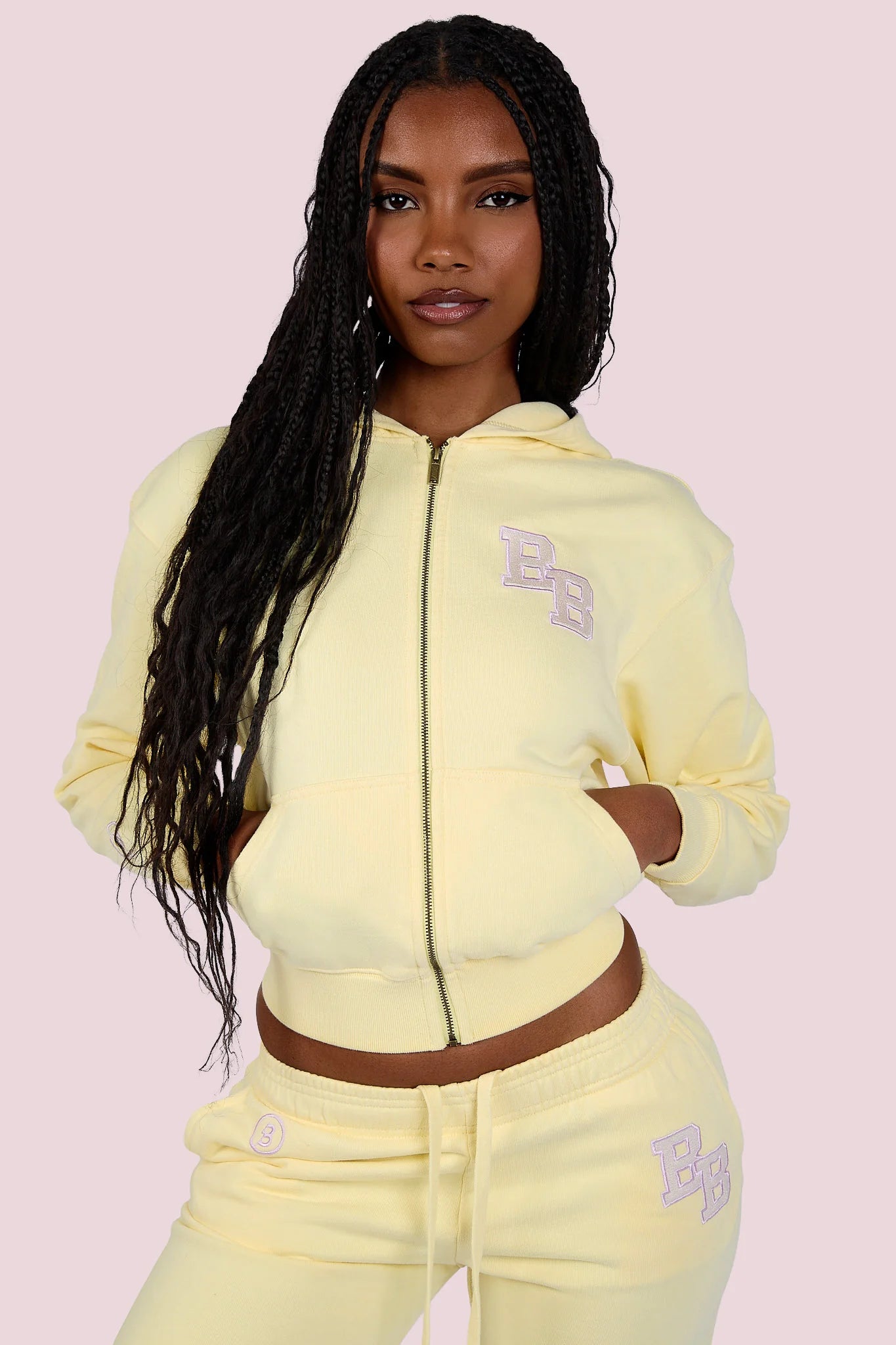Body By Raven Tracy University Hoodie 2.0 (Butter Yellow/Lavender)
