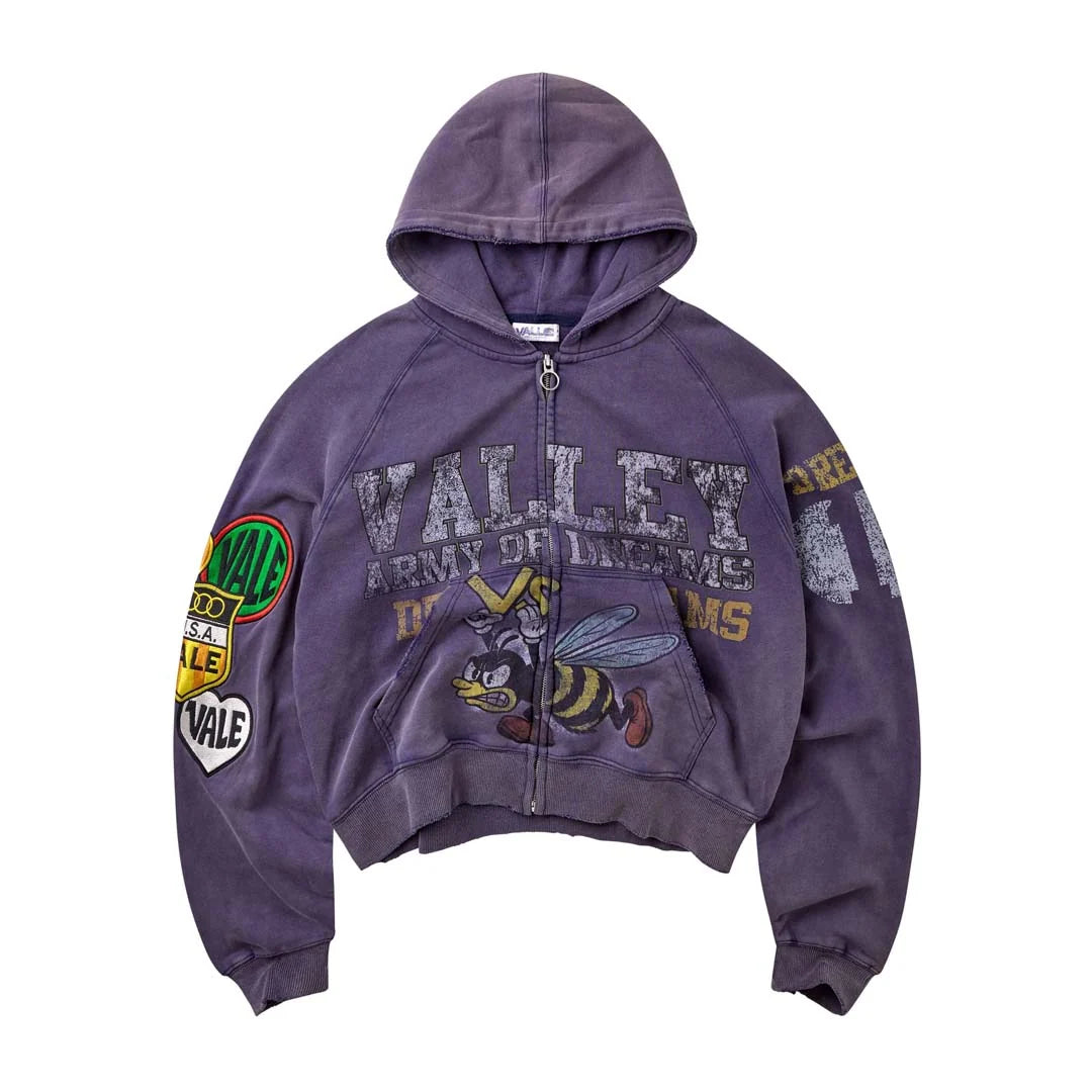Vale "Army" Purple Zip-Up Hoodie