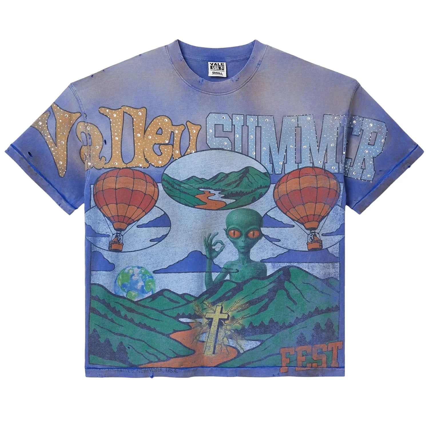 Vale "Summer Slam" Blue Bling T-Shirt