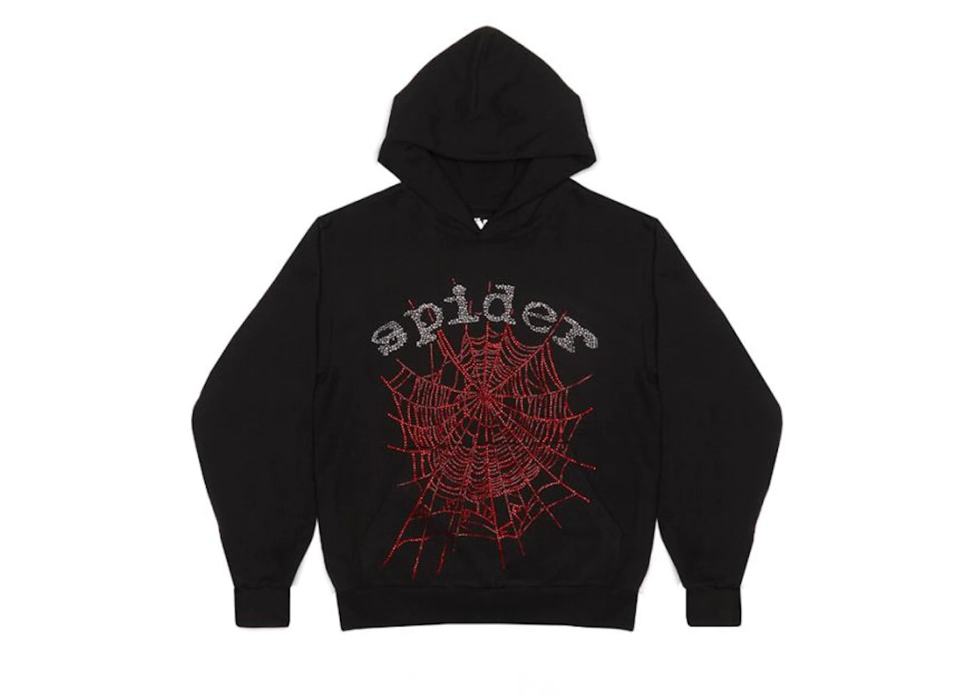 Spider Worldwide Black/Red Rhinestone Hoodie