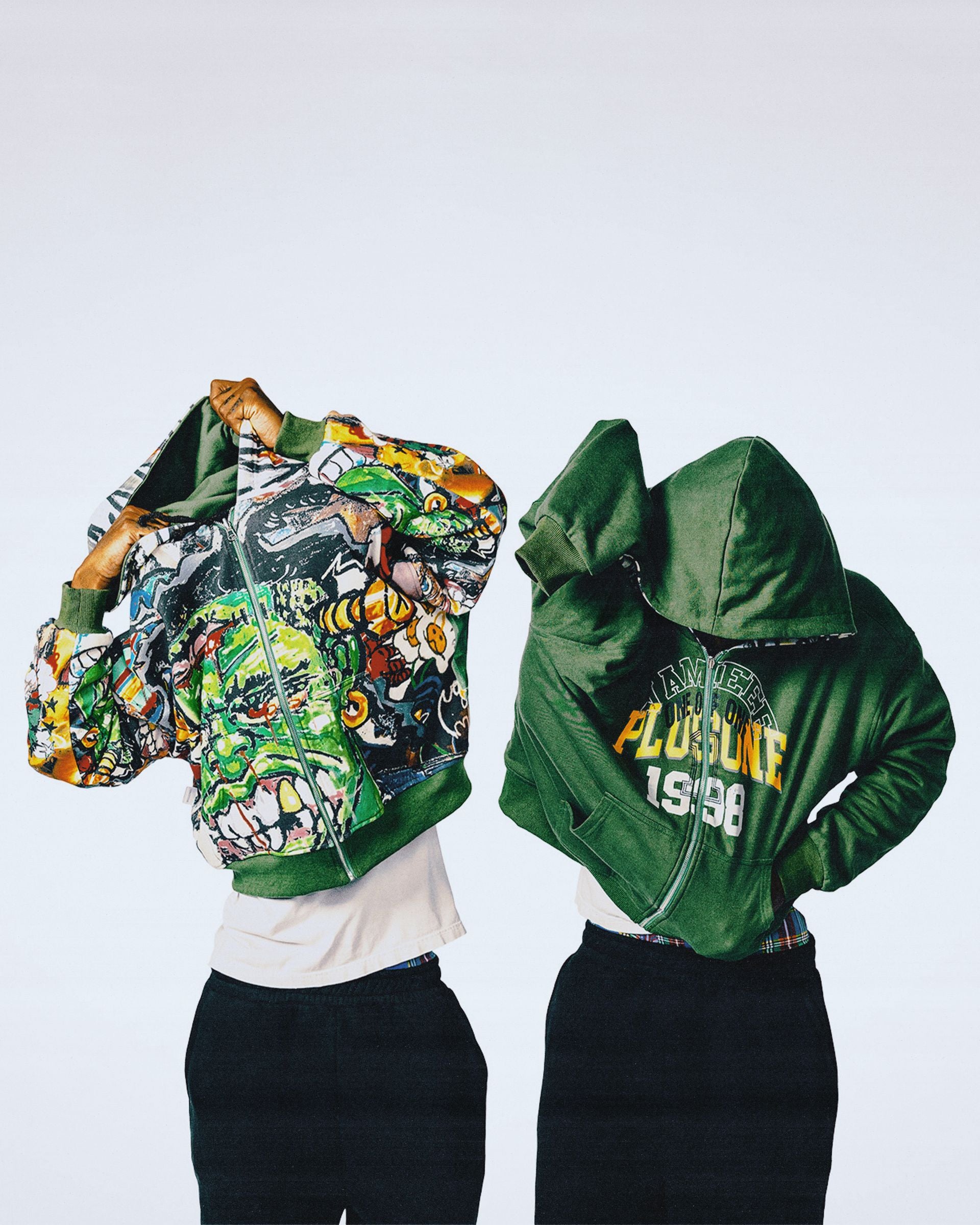 Vxmeee Reversible Green Zip Up Hoodie