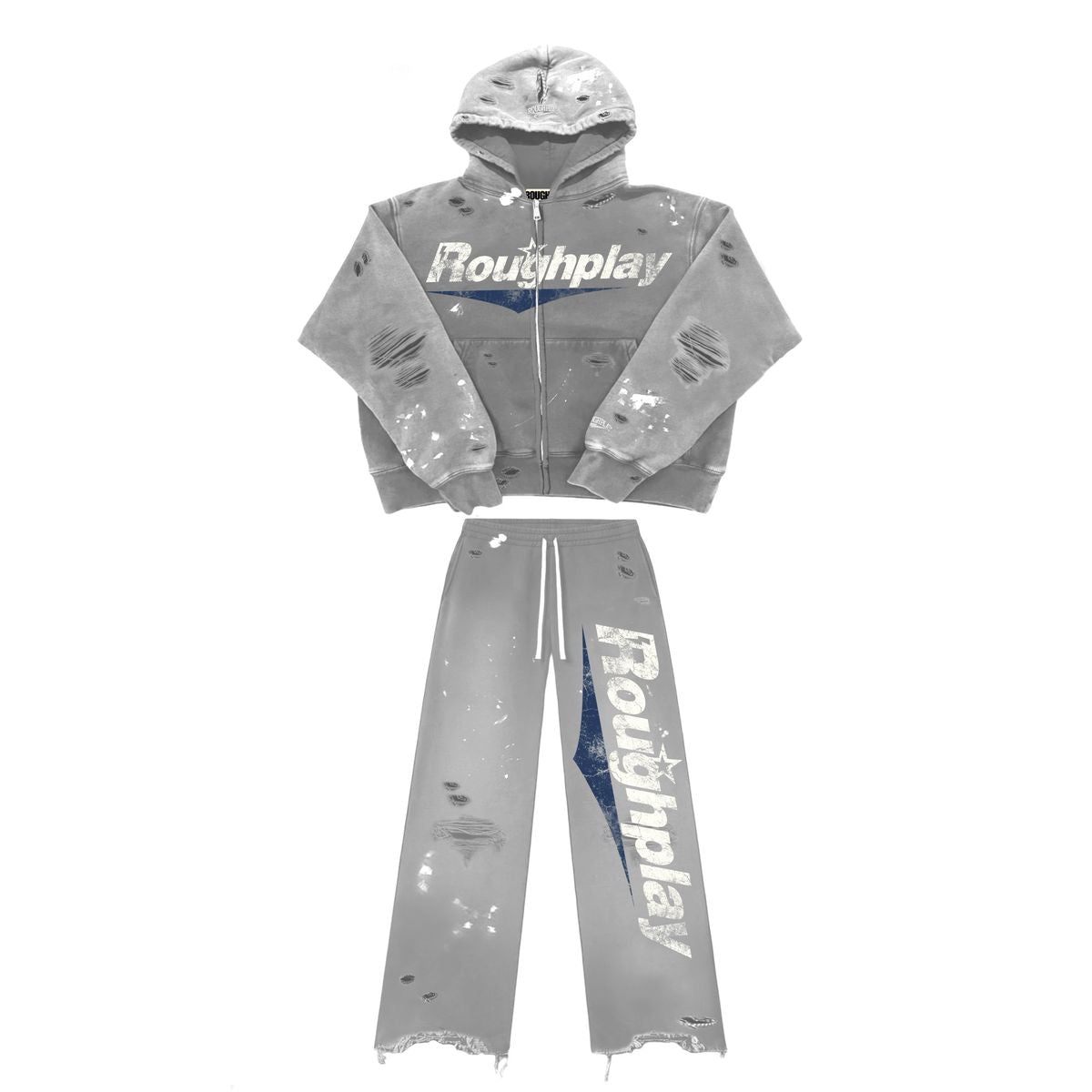 Roughplay "Grey/Blue" Zip-Up Full Sweatsuit