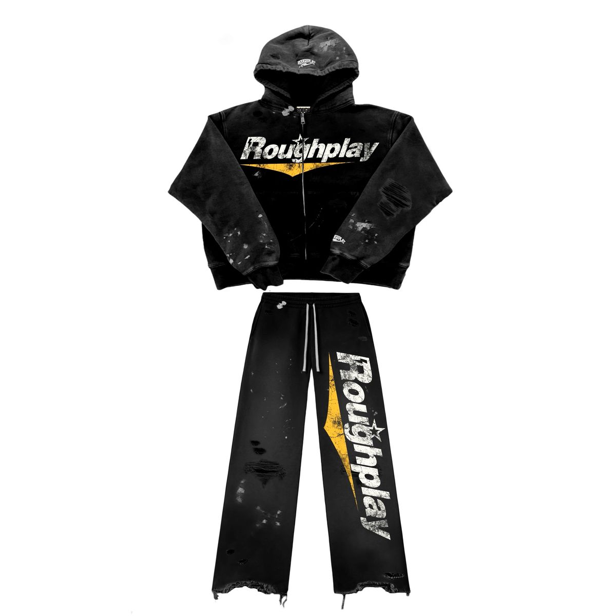 Roughplay "Black/Yellow" Zip-Up Full Sweatsuit