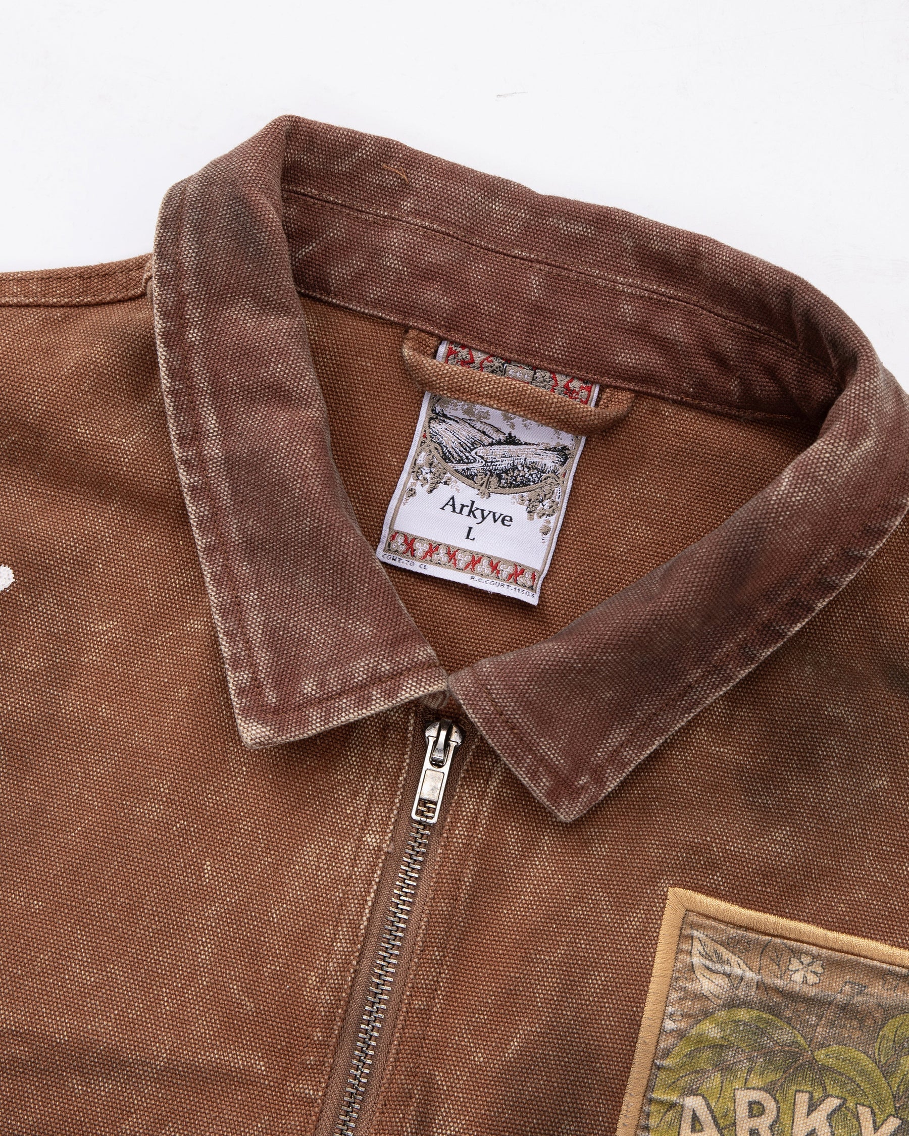 Arkyve "Wine Label" Distressed Work Jacket