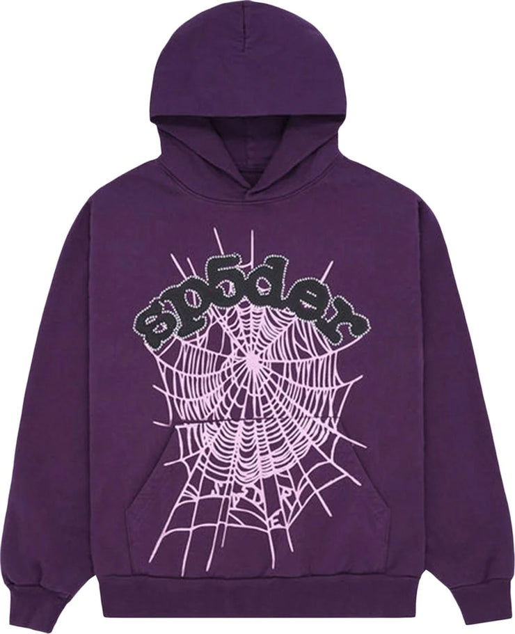 Spider Worldwide Rhinestone Hoodie Purple