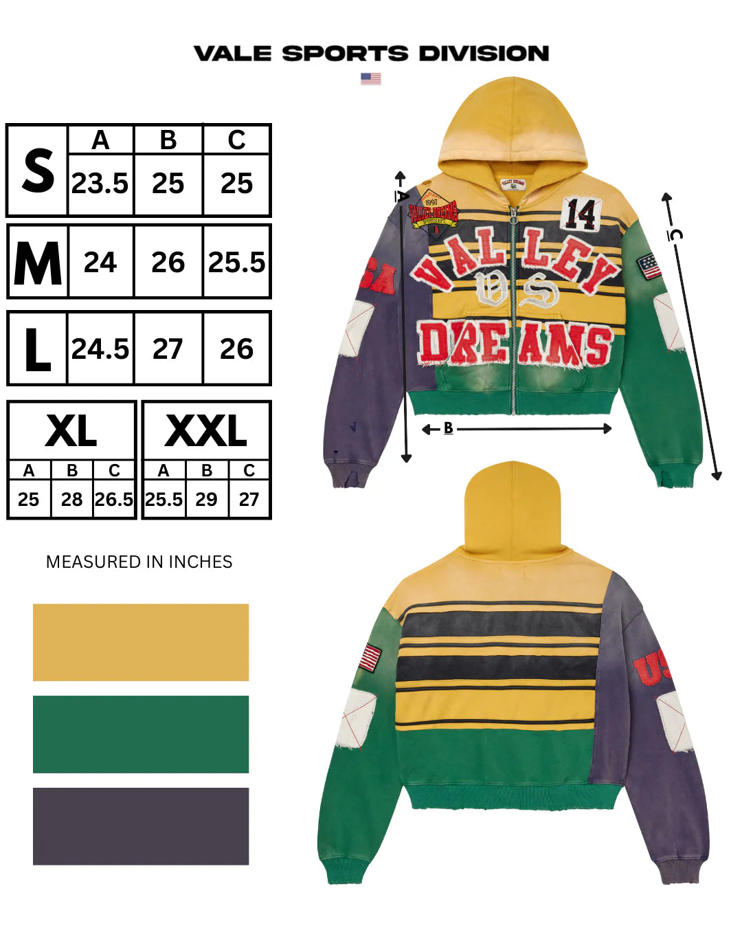 Vale "Mardi Gras" Multi Color Collage Zip-Up Hoodie