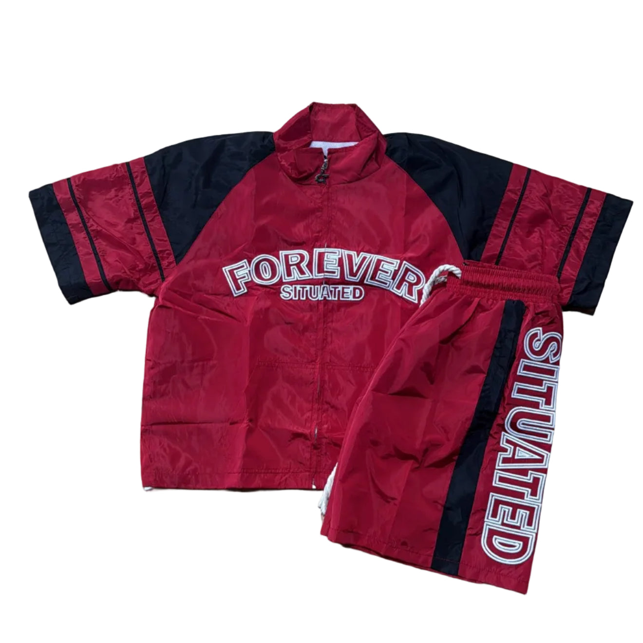 Forever Situated Shorts Track Set (Red)