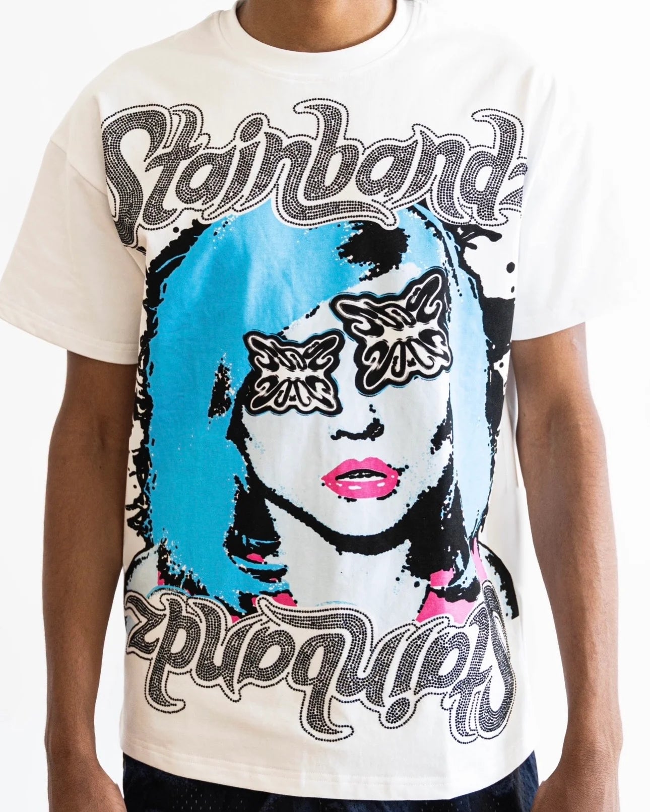 SB Studios "Seeing Stars" Rhinestone White T-Shirt