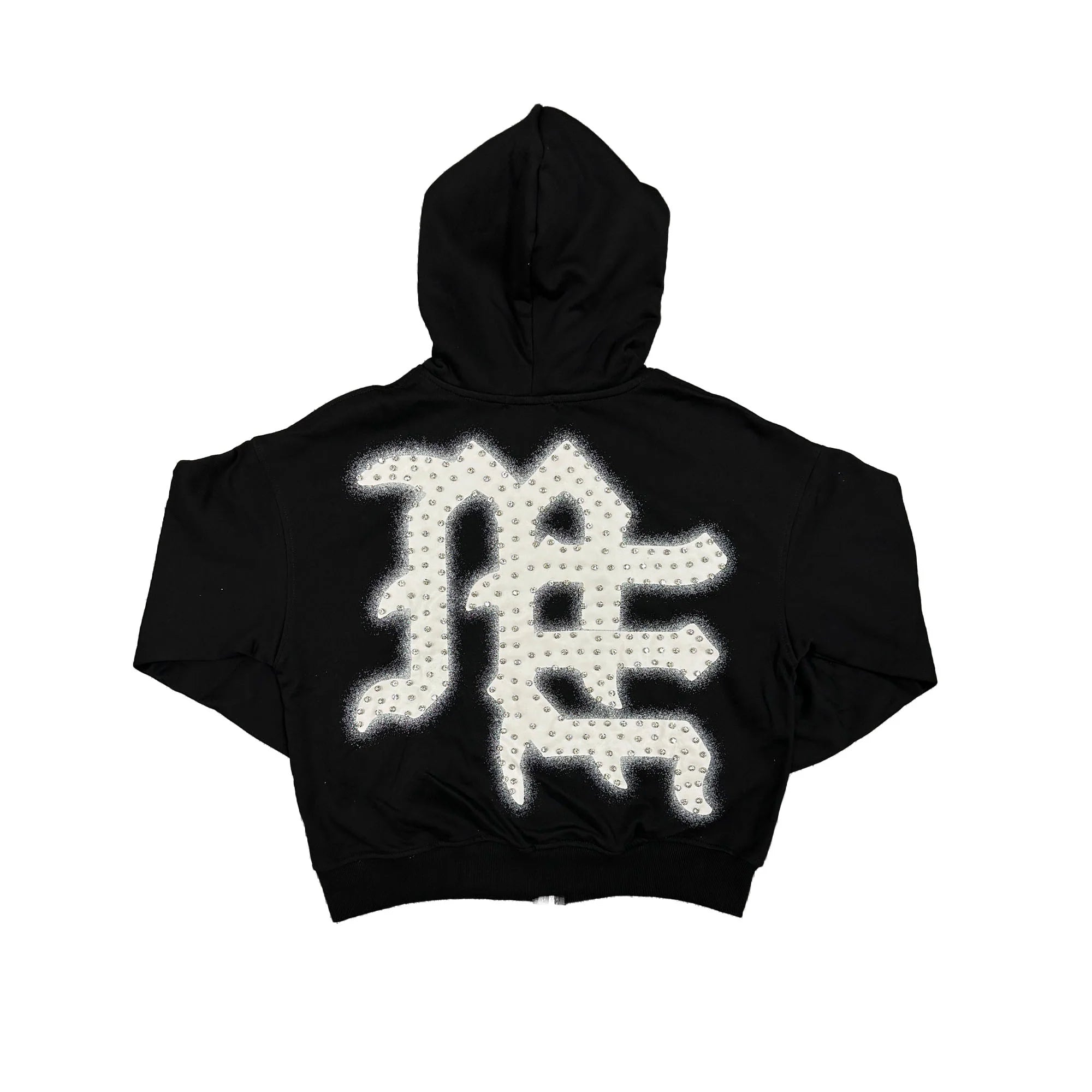 Mixed Emotions "End" Black Rhinestone Hoodie