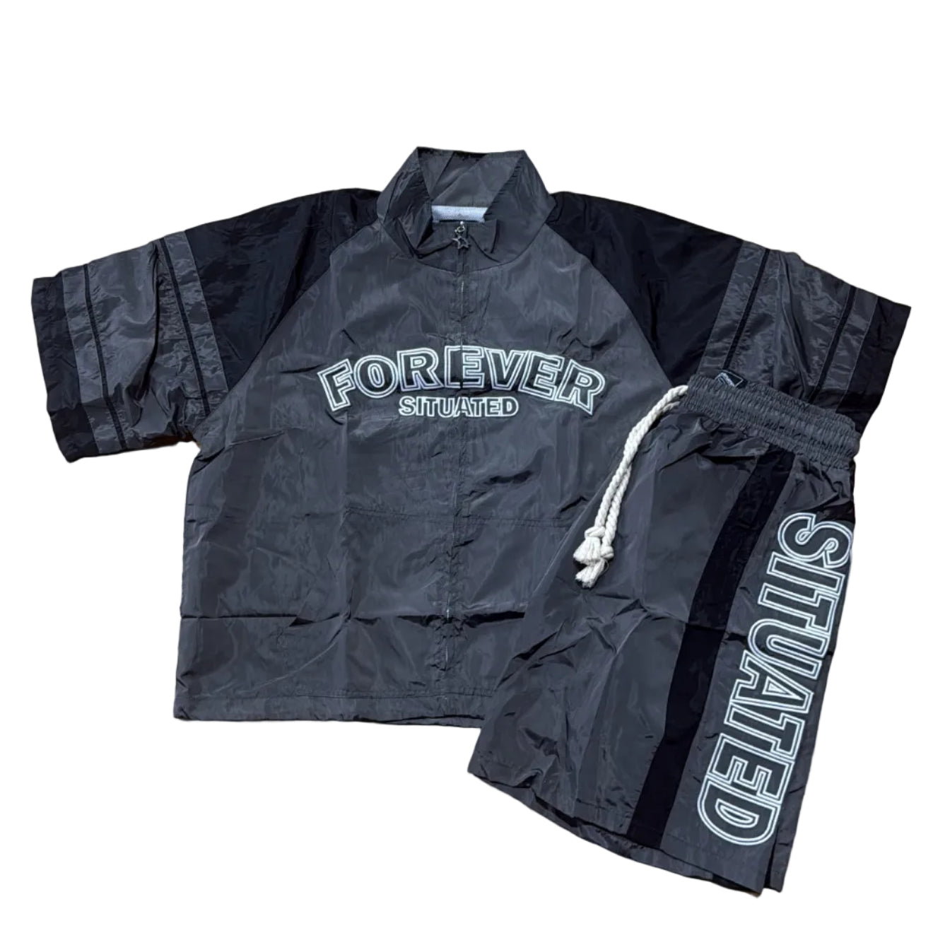 Forever Situated Shorts Track Set (Grey)