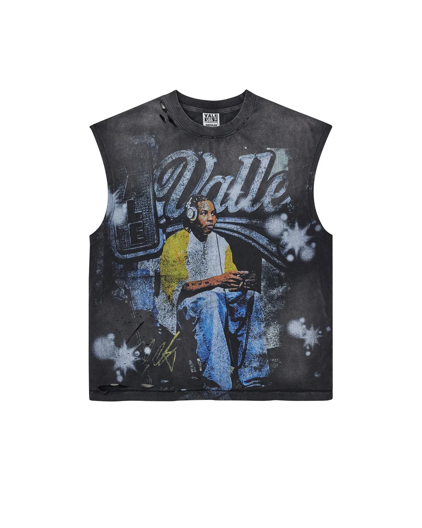 Vale "Game Time" Black Sleeveless T-Shirt